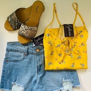 Floral Yellow‎ Blouse